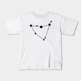 Capricorn Zodiac Constellation in Black Kids T-Shirt